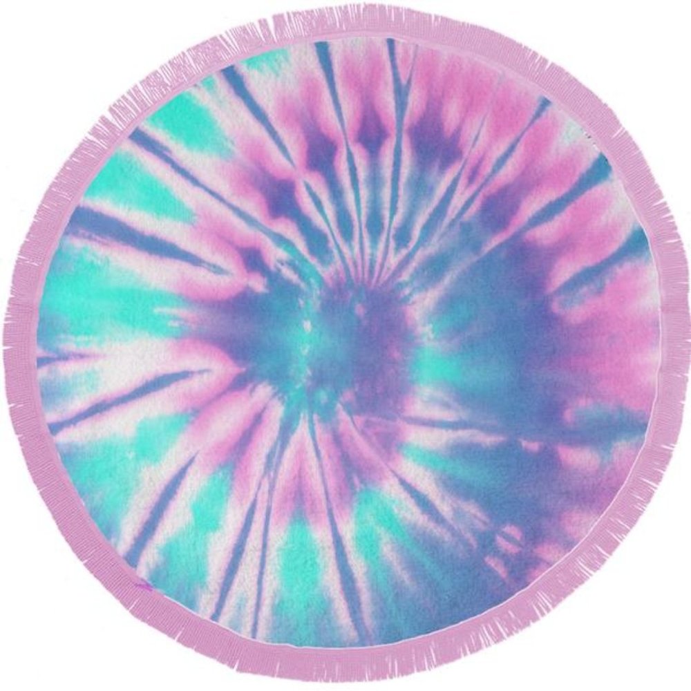 Oversized Bohemian Tie Dye Round Beach Towel Large Soft Cotton Hippie Blanket